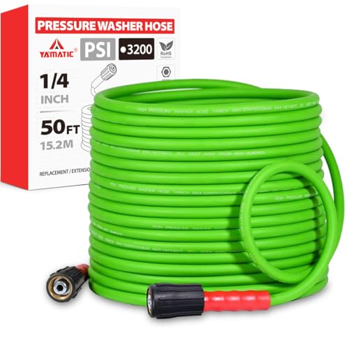 YAMATIC Pressure Washer Hose 50FT, 3200 PSI