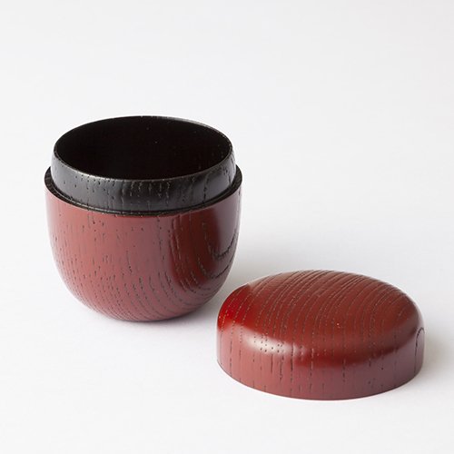 TOKYO MATCHA SELECTION - [VALUE] Oshima: KABUKI NATSUME - 2 Color - Tea Caddy Storage Canister Lacquareware from Ishikawa [Standard ship by Int'l e-packet: with Tracking & Insurance] (Red - inner; Black)