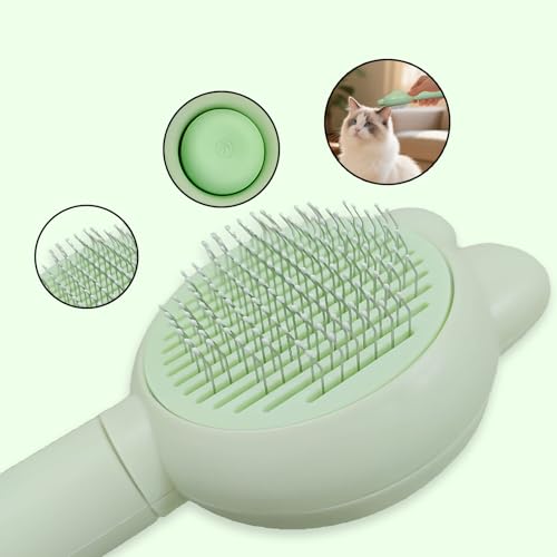 Image of Zoocozy Cat Brush for Shedding, Dog Deshedding Brush, Pet Hair Removal Tool for Puppy Pitten(Green)