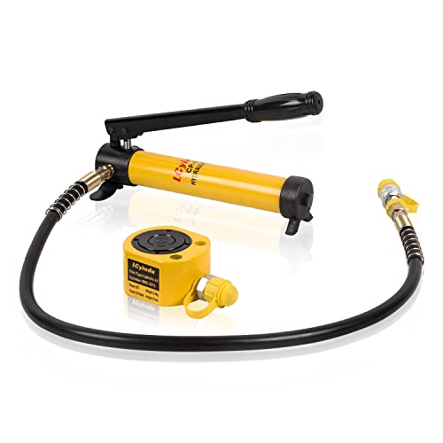 Image of 20T Multi-Section Stoke Hydraulic Cylinder Jack Kit RMC-201L 1.06 inch Stroke + CP-180 400cc Manual Hydraulic Hand Pump Hydraulic Porta Power Kit