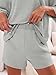 Imily Bela Schlafanzug Damen Kurz Rundhals Pyjama Set Sommer 3/4 Ärmel Lounge Set Locker Lässig(Grau,L)