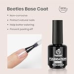 Beetles 2 Pcs 15ml No Wipe Gel Top Coat and Base Coat Set - Shine Finish and Long Lasting, Soak Off LED Nail Lamp Gel Base Top Coat Finish Nail Art Design Manicure Gifts for Women - Image 3