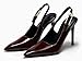 Coutgo Women's Slingback High Heels Pointed Toe Stilettos Metal Buckle Dress Party Pump Shoes, Red Brown, Size 7
