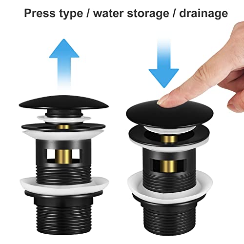 Beletops Black Pop Up Tub Drain Stopper Kit For Freestanding Tub Drain/Stopper, Suitable For Bathtub Drain Kit(Matte Black) #TOP2