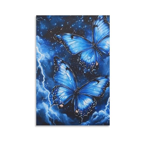 Toile papillon murale pour créer une ambiance poétique dans votre chambre à coucher