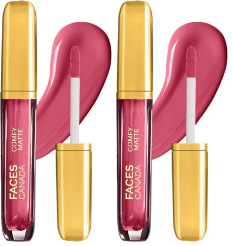 Image of FACESCANADA Comfy Matte Liquid Lipstick - Glow Up 28, 3.8 ml | Comfortable 10HR Longstay | Intense Matte Color | Almond Oil & Vitamin E Infused | Super Smooth | No Dryness | No Alcohol (Pack of 2)