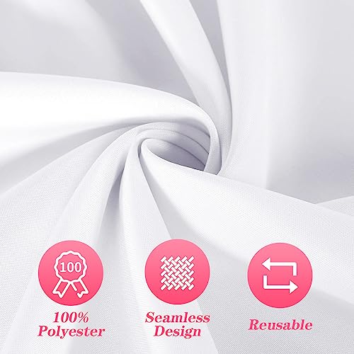 Taniash 6 Packs White Round Tablecloth -120Inch,100% Polyester Fabric Washable Table Clothes For Wedding/Party #TOP1