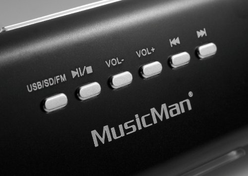 Musicman MA Soundstation Stereo-luidspreker met geïntegreerde accu (MP3-speler, radio, microSD-kaartsleuf, USB-sleuf… - Image 4