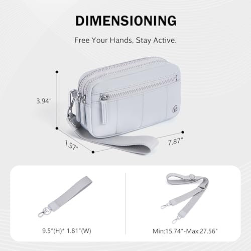 POIUGOYA Small Nylon Crossbody Bags for Women,RFID Wristlet Purse Built in Wallet, 4 Zipper Crossbody Wallet Phone Organizer3