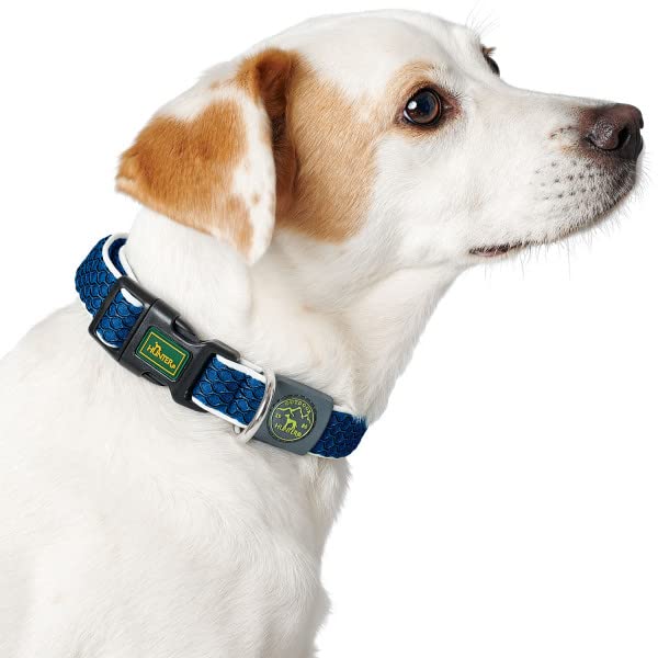 HUNTER Hundehalsung HILO VARIO BASIC, Farbe: anthrazit, innovatives 3D-Mesh-Material, atmungsaktiv, leichter Kühleffekt bei Wärme, reflektierend, stufenlos verstellbar, angenehm leicht, Größe: S-M