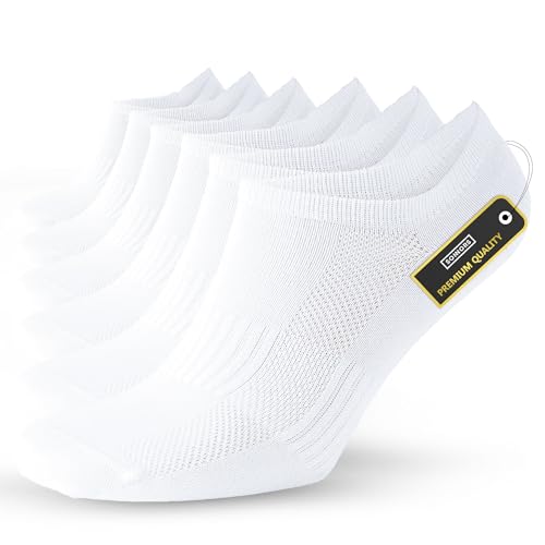Image of SONNORS 6-Pairs White Ankle Socks for Mens Womens - Low Cut Short Ladies Trainer Socks Size 3-5
