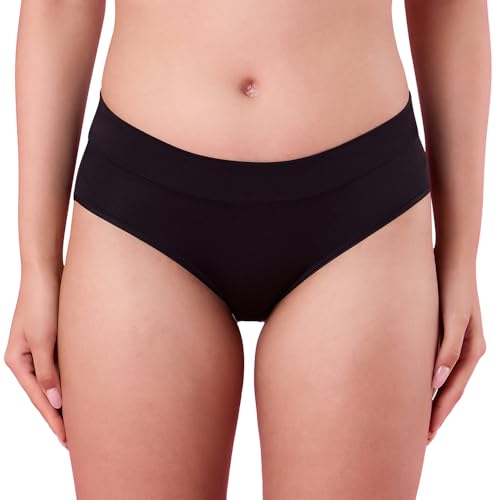 Image of NYKD Women's Ultimate Comfort and Flexibility: Elastic-Free Stretch Panties that Adapt and Delight, Mark-Free Waistband | Slip On | Mid Waist | Full Coverage | Solid - NYP342