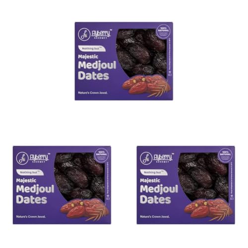 Image of Flyberry Gourmet Jumbo Medjoul (Medjool) Dates | Rich Source of Potassium & Iron | No Added Sugar or Preservatives | Low GI Energy Snack | Khajoor | Khajur | 1 kg (Pack of 3)