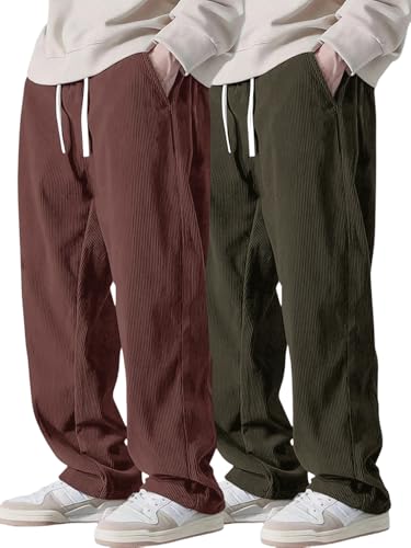 Image of Pinkmint Men's Stretchable Ribbed Track Pants | Poly Lycra Relaxed Fit Trousers | Elastic Waist Drawstring Joggers | Casual, Gym, Lounge Wear for Men
