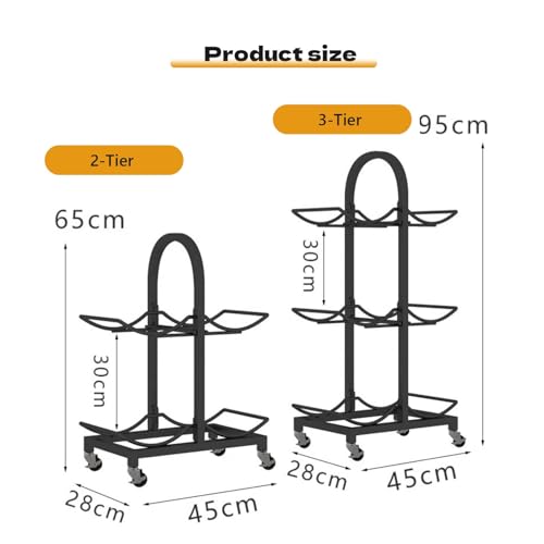 Porte-carafe à eau 5 gallons sur 4 roues, étagère robuste 2 ou 3 niveaux