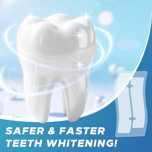 Image of Teeth Whitening Strip 14 Treatments - Whitening Strips for Sensitive People, Fast Remove Smoking, Coffee, Wine Stains, Teeth Brightening Kit Pack of 28 Non-Slip Strips