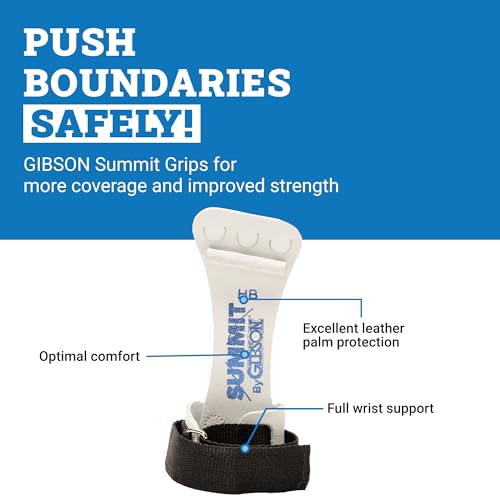 Gibson Athletic Summit High Bar Gymnastic Grips for Boys, Durable Leather Grip for Secure Grip, Hand Grips for Early Competitor Gymnasts, Gymnastics Grips for Boys - Made In USA