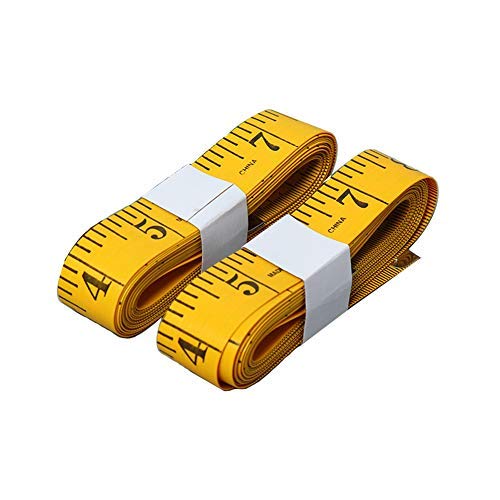 SumVibe 120 Inches/300cm Soft Tape Measure, Pocket Measuring Tape for Sewing Tailor Cloth Body Measurement, Yellow 2-Pack