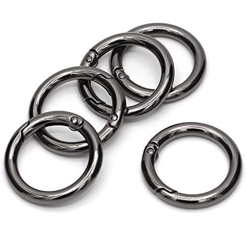Betoplin 10PCS Spring O Rings Metal Round Carabiner Clip Snap
