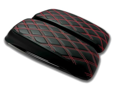 Cubiertas Premium para tapas de alforjas doble diamante 2014-2023 para Harley Davidson color rojo fuego miniatura 2