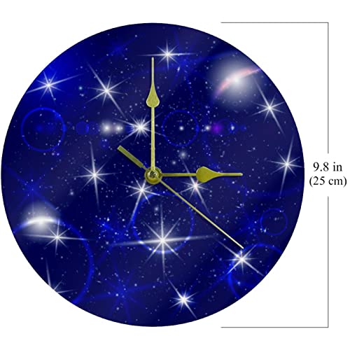 Horloge murale sans tic-tac en acrylique bleu spatial 24 cm - 7