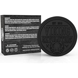 Viking Revolution Skin Cleaning Agent Activated Charcoal Soap for Men w/Dead Sea Mud, Body and Face, Cleanser,Cleansing Blackheads - Peppermint & Eucalyptus Scent 0.7 Fl Oz (Pack of 1) Viking Revolution Skin Cleaning Agent Activated Charcoal Soap for Men wDead Sea Mud Body and Face CleanserCleansing Blackheads Peppermint Eucalyptus Scent 07 Fl Oz Pack of 1