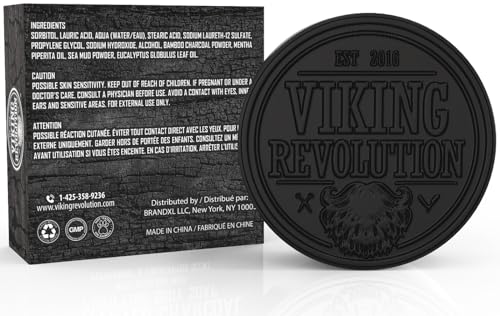 Viking-Revolution-Skin-Cleaning-Agent-Activated-Charcoal-Soap-for-Men-wDead-Sea-Mud-Body-and-Face-CleanserCleansing-Blackheads-Peppermint-Eucalyptus-Scent-07-Fl-Oz-Pack-of-1 Viking Revolution Skin Cleaning Agent Activated Charcoal Soap for Men wDead Sea Mud Body and Face CleanserCleansing Blackheads Peppermint Eucalyptus Scent 07 Fl Oz Pack of 1