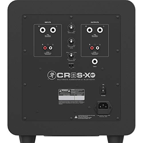 mackie cr-x series 8-inch multimedia 200w subwoofer with professional studio-quality sound bluetooth and desktop volume control cr8s-xbt