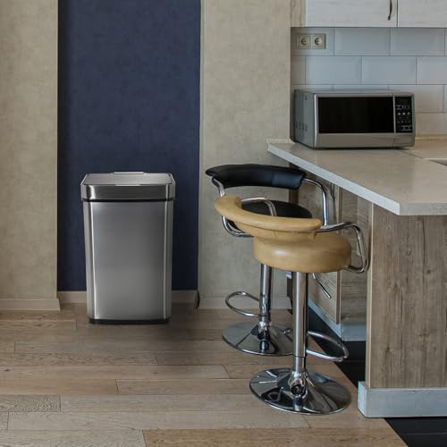 hjh OFFICE 830045 Mülleimer mit Sensor 60L CLEAN IV Edelstahl Silber Automatik Abfalleimer mit LED-Anzeige, rechteckig – Bild 6