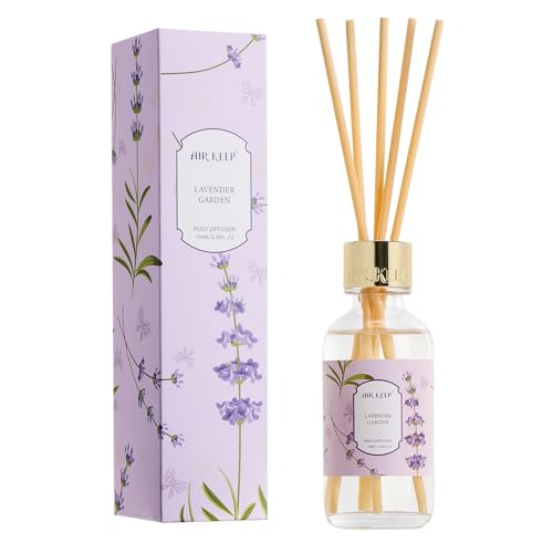Airkeep Reed Diffuser Oil Set with Reed Sticks Lavender Garden Aromatherapy Oil Scent Diffuser for Home Office Bathroom Decoration Perfume and Gifts 3.38 oz/100ml