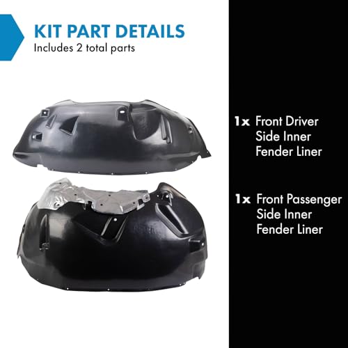 Image of TRQ Front Inner Fender Liner Set Compatible with 2005-2010 Dodge Dakota 2011 Ram CH1248129 CH1249129