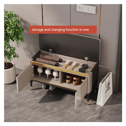 Armoire à chaussures d'entrée compacte avec assise et meuble de rangement - 5