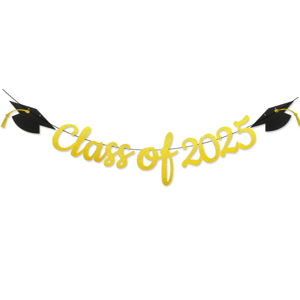 Class of 2026 Banner Glod Glitter 2026 Graduation Party Banner for College High School 2026 Graduation Celebration Party Supplies Decorations