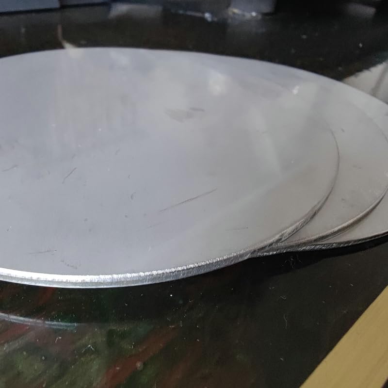4 Piece/1 Piece 304 Stainless Steel Circular Plate Flat Brushed Metal Polished Board Round Sheet Plates Laser Cutting Sheet (1 Piece-2.5X300MM)
