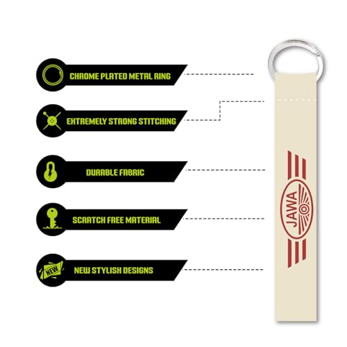 Image of SIGNOOGLE 1 Pcs Jaawaa Lanyard Keychain Holder Compatible All Bikes Car Key Holder Tag Multicolored (6 x 1 Inch)