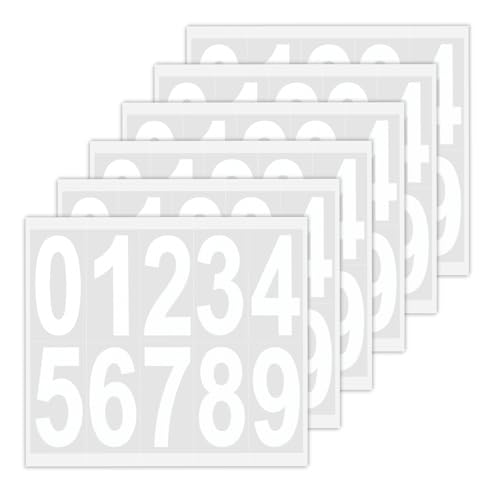 3 Inch Reflective White Mailbox Number Stickers 6 Sets