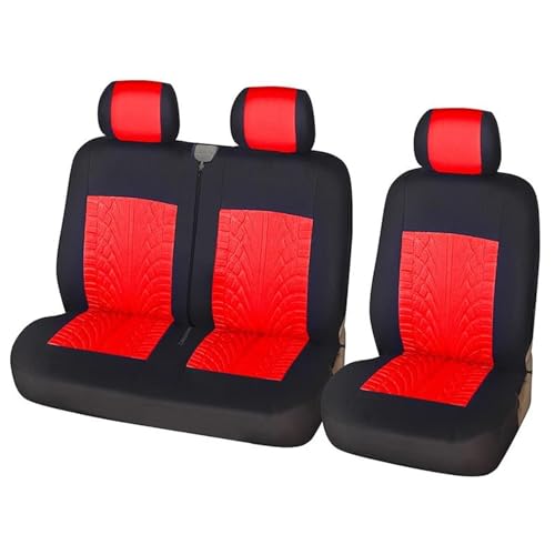 Housse siège 2+1 rouge universelle et résistante pour intérieur de camionnette