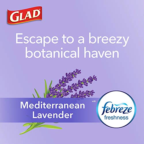 Glad OdorShield Tall Kitchen Drawstring Trash Bags, Lavender, 13 Gal, 80 Ct (Package May Vary), White