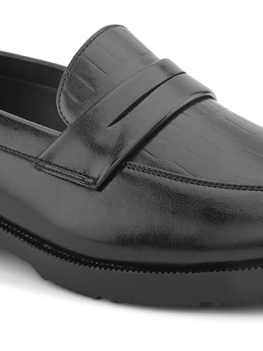 Image of STANPHORD Men Formal Loafer Shoes | PU Leatherette Slip-On Moccasins | Cushioned Anti-Slip | Office Business Casual (TPSL 25010)