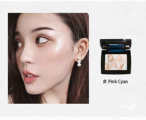 Onlybetter Highlighters Makeup, Face Highlighter, Lasting Shimmer Highlighting Makeup Powder, Highlighters For Face - Pink Cyan Highlighter #TOP2