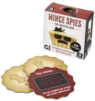 Fun Mince Spies Dinner Party Coast Game - 18 Wipe-Clean Coasters