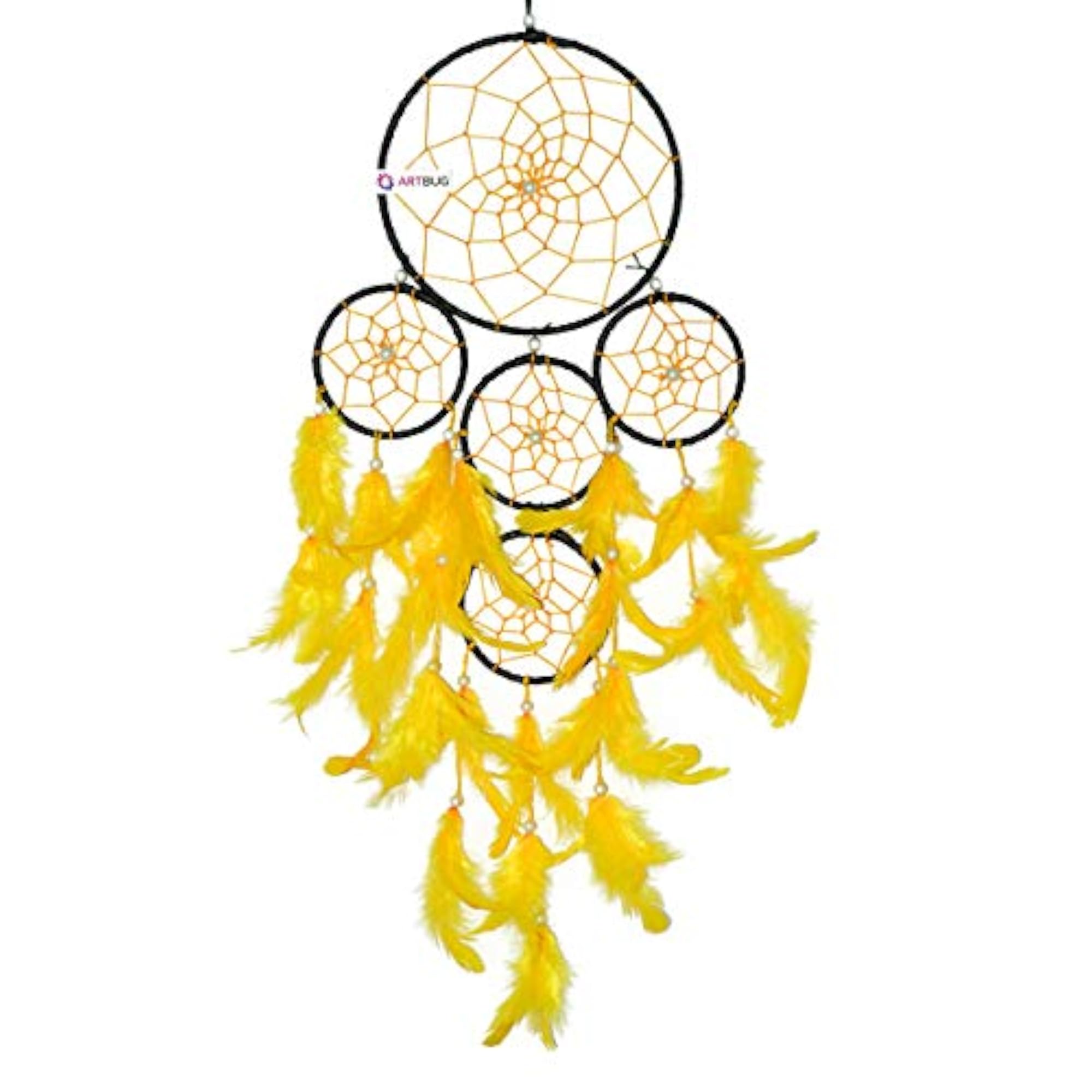 ART BUG Wall Hanging with LED Lights - Black and Yellow Combination