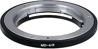 NinoLite MD-4/3 アダプター、Minolta MD MCレンズ を オリンパス/パナソニック フォーサーズマウントカメラのボディに付ける為のアダプター 黒