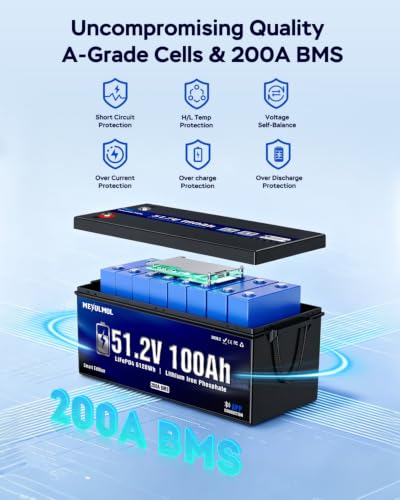 MEYULMOL 48V 100Ah Lightweight Battery