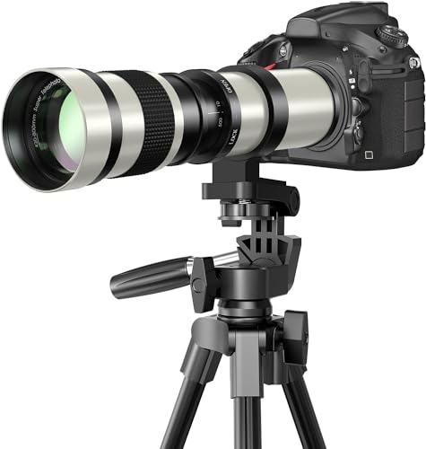 Lightdow 420-800mm f/8.3-16 Teleobjetivo para Nikon F, Enfoque Manual Objetivo Zoom Lente para Nikon D850 D810 D780 D750 D500 D7500 D7200 D5600 D3500 D3400 etc | Serie D Cámaras Réflex DSLR