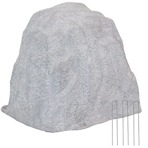 Sunnydaze 21.5 H Large Faux Landscape Rock Cover - Lightweight Polyresin Fake Rock Well Pump Cover for Outside Realistic Natural Texture Gray
