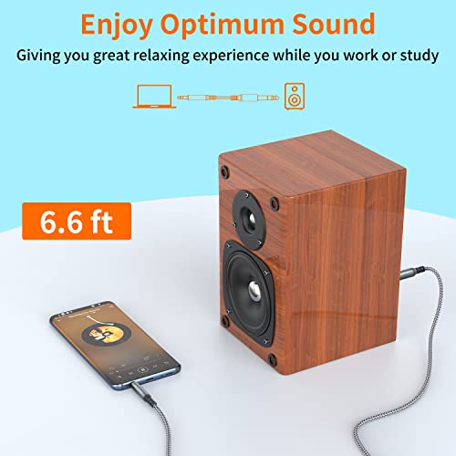 3.5Mm To 6.35Mm Stereo Audio Cable,(2 Pack) 6.35Mm 1/4" Male To 3.5Mm 1/8" Male Trs Bidirectional Cord Jack For Speaker And Amplifiers Guitar, Ipod, Laptop, Home Theater Devices(6.6Ft) #TOP5