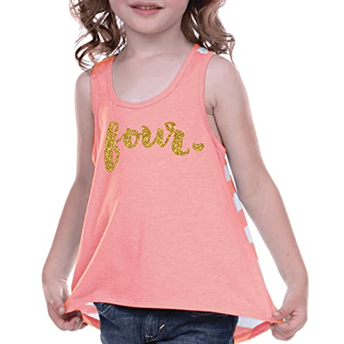 Bump and Beyond Designs Girl 4th Birthday Outfit Four Year Old Birthday Girl Tank Top2
