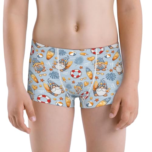 Boys' Cotton Boxer Brief Soft Underwear-Summer Time With Gnome - Main Image
