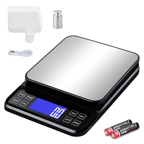 Balanza Digital de Cocina,0.1g/5kg Balanza Digital de Cocina con Carga USB,Balanza Digital de Alta Precisión,Balanza de Hogar Digital con Superficie de Pesaje de Acero Inoxidable, Pantalla LED